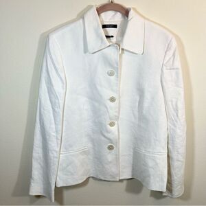 Chaps White Linen Blazer Jacket Women’s 14